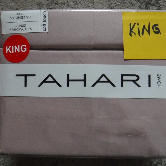 TAHARI Home 6 Pc KING Sheet Set Premium Soft Touch